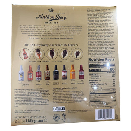 Anthon Berg Golden Jubilee Selection Dark Chocolate with Premium Spirits Brands in Liquid Centers