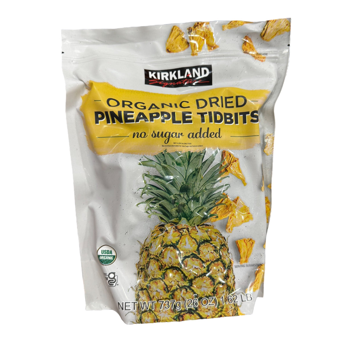 Kirkland Organic Dried Pineapple Tidbits no Sugar Added