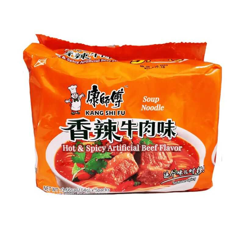 Kang Shi Fu Soup Noodle Hot & Spicy Artificial Beef Flavor – ZHICAY FOODS